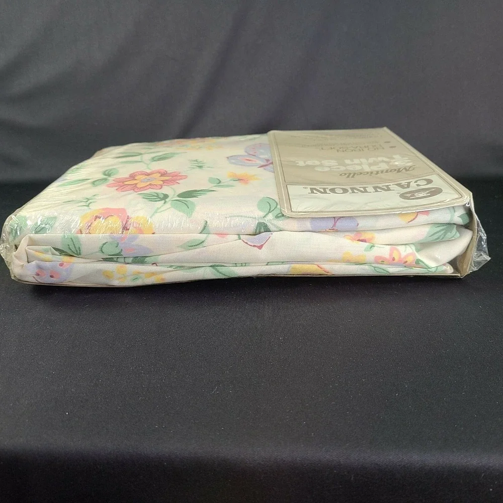 Cannon Monticello Twin Sheet‎ Set Floral Cottagecore 3 Piece Fortel Vintage New